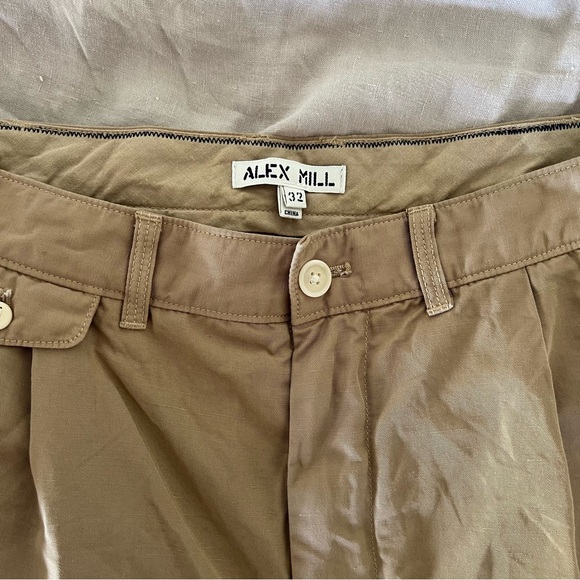 Alex Mill - Standard Pleated Pant in Cotton Linen (Khaki, 32) - Picture 3 of 6